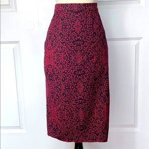 Halogen red leopard pencil skirt